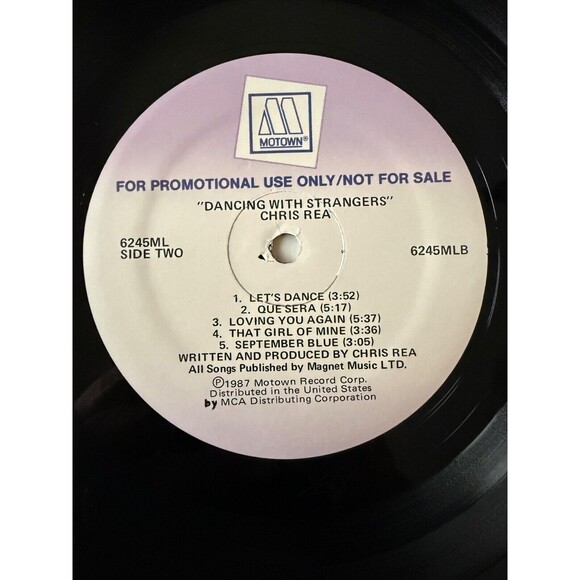 Chris Rea Dancing With Strangers Promo LP 1987 Motown 6245ML Original Inner VG+ - Picture 10 of 10